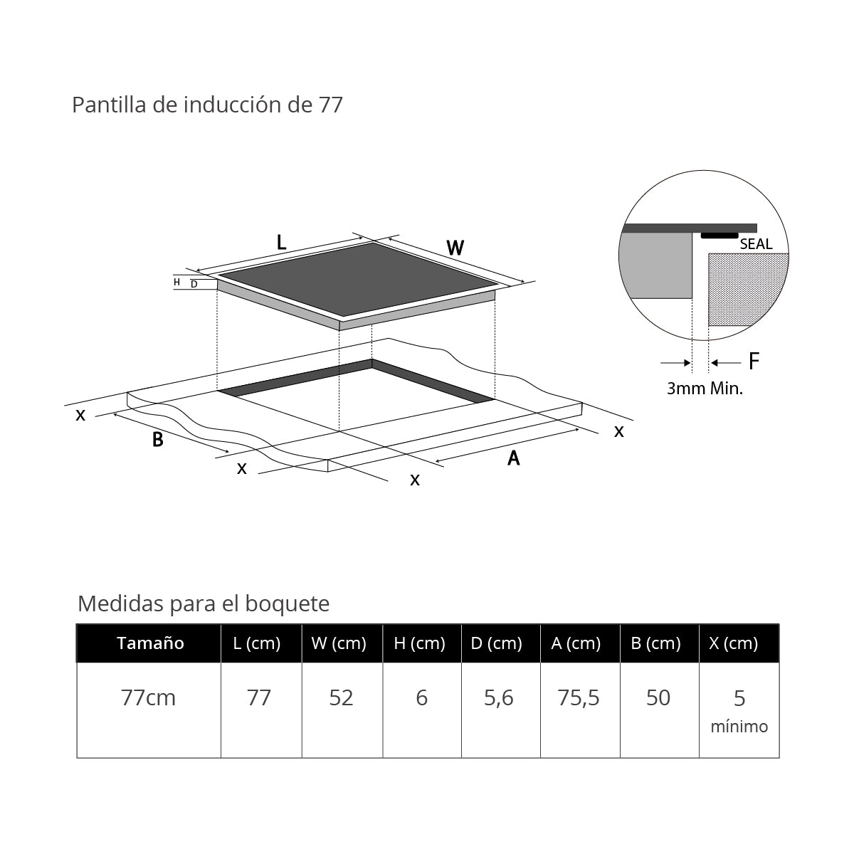 Plantilla de inducción Flex 77cm F2