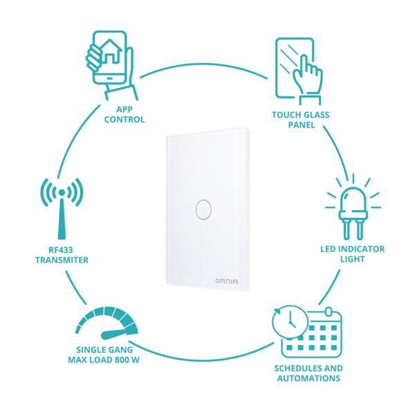 Apagador Inteligente Omnia híbrido WiFi/RF 1 Vía - Image 7