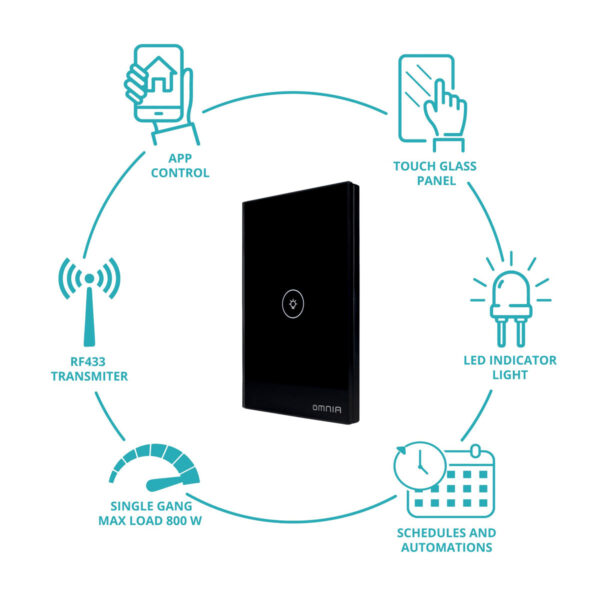 Apagador Inteligente Omnia híbrido WiFi/RF 1 Vía - Image 8
