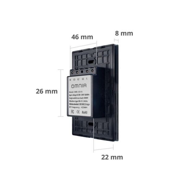 Apagador Inteligente Omnia híbrido WiFi/RF 2 Vías - Image 6