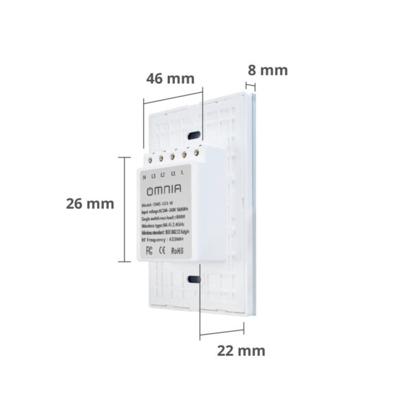 Apagador Inteligente Omnia híbrido WiFi/RF 3 Vías - Image 6