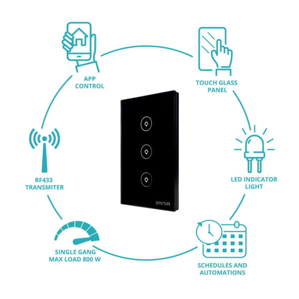 Apagador Inteligente Omnia híbrido WiFi/RF 3 Vías - Image 9