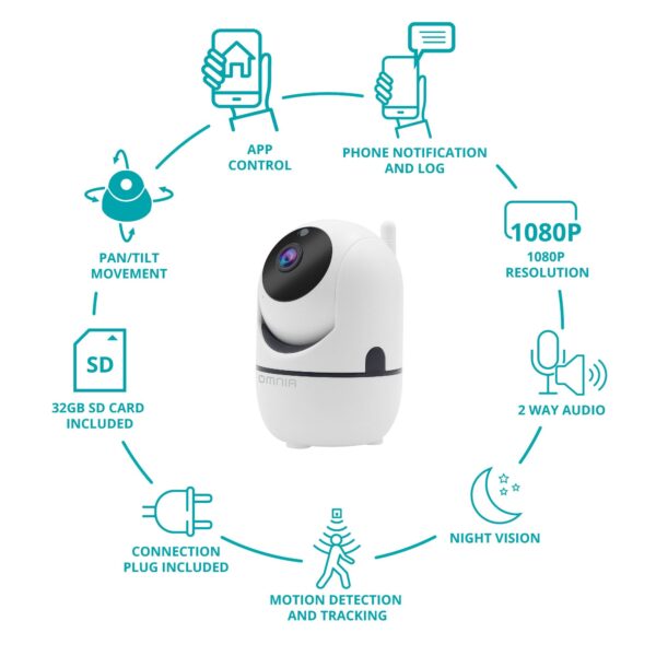 Camara Omnia PTZ  Inteligente WiFi Interior - Image 4