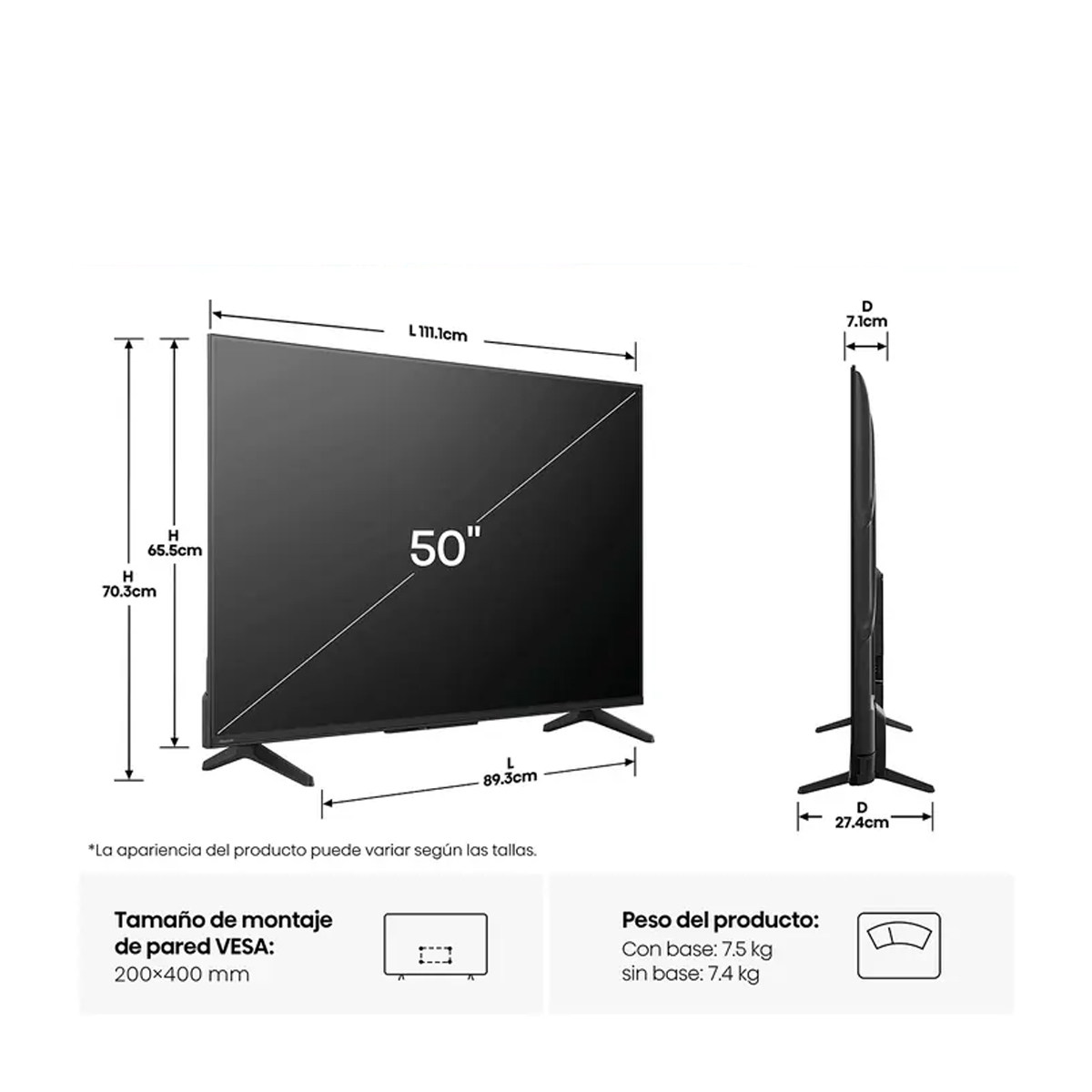 Pantalla QLED Hisense Smart 4K UHD - 50" - Image 5