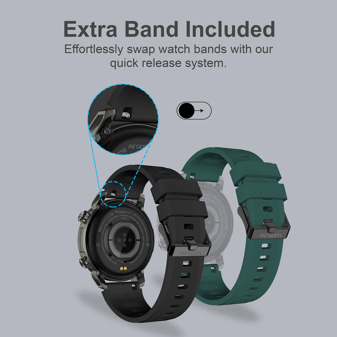 Reloj Inteligente C70 ARGOM Doble Banda- Negro - Image 10